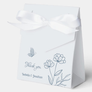 Romantic elegant dusty blue floral wedding favor box