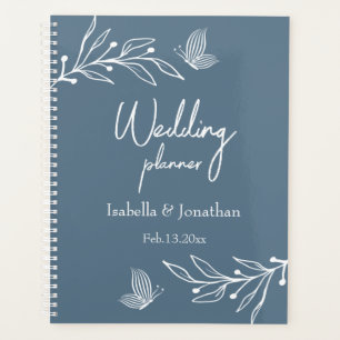 Romantic elegant dusty blue floral wedding  planner