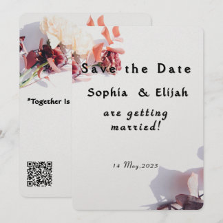 Romantic Elegant Floral Enregistrer la date Carte 