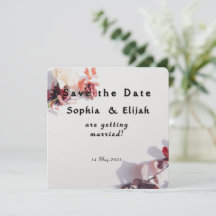 Romantic Elegant Floral Save the date wedding card
