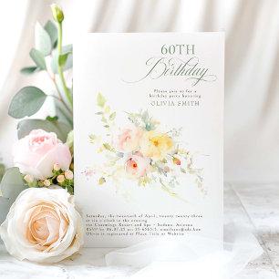 Romantic Elegant Floral Summer Birthday Party Invitation