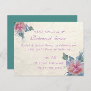 Romantic Elegant Flowers Rehearsal Dinner Invitation