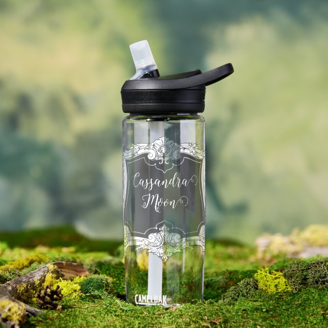 Romantic,Elegant French Framed Personalized Water Bottle (Outdoor)