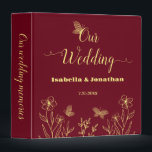 Romantic elegant gold flower burgundy photo album binder<br><div class="desc">Unique simple wedding photo album featuring romantic and elegant gold flowers and butterflies on burgundy background
FOR MORE MATCHING PRODUCTS click on the collection above or contact me.</div>