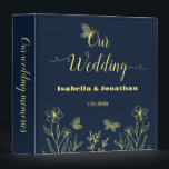 Romantic elegant gold flower navy photo album binder<br><div class="desc">Unique simple wedding photo album featuring romantic and elegant gold flowers and butterflies on navy background
FOR MORE MATCHING PRODUCTS click on the collection above or contact me.</div>