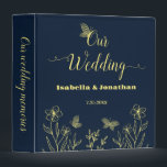 Romantic elegant gold flower navy photo album binder<br><div class="desc">Unique simple wedding photo album featuring romantic and elegant gold flowers and butterflies on navy background
FOR MORE MATCHING PRODUCTS click on the collection above or contact me.</div>