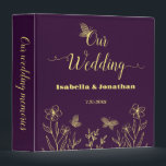 Romantic elegant gold flower purple photo album binder<br><div class="desc">Unique simple wedding photo album featuring romantic and elegant gold flowers and butterflies on purple background
FOR MORE MATCHING PRODUCTS click on the collection above or contact me.</div>