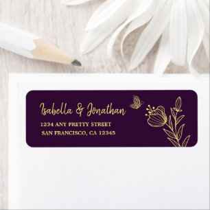 Romantic elegant gold flower purple wedding