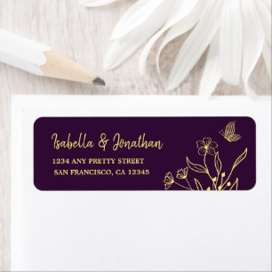 Romantic elegant gold flower purple wedding
