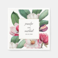 Romantic Elegant Magnolia Blossoms Floral