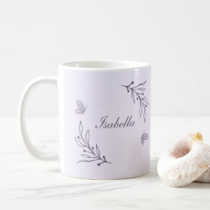 Romantic elegant mauve floral  coffee mug
