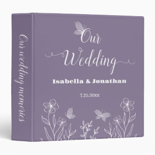 Romantic elegant mauve floral photo album binder