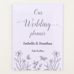 Romantic elegant mauve floral wedding planner
