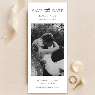 Romantic Elegant Modern Minimalist Bookmark Photo Save The Date