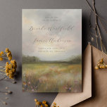 Romantic Elegant Non Photo Fall Wedding Save The Date<br><div class="desc">Romantic and elegant fall save the date card featuring an impressionist style painting of a meadow landscape with wildflowers in soft light and romantic colours with a dramatic sky. Couple's names in sophisticated calligraphy script. Font can be changed in the design tool if you like! The perfect pick for a...</div>