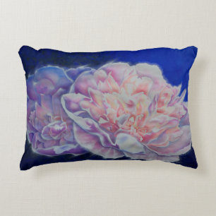 Romantic elegant pink white blue pastel watercolor decorative pillow