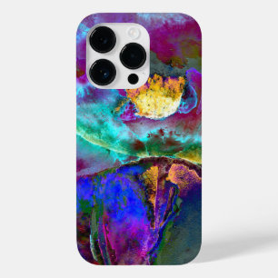 Romantic elegant purple teal flower painting Case-Mate iPhone 14 pro case