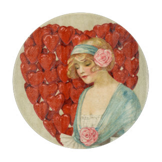 Romantic Elegant Retro Valentine, John Winsch 1910 Cutting Board