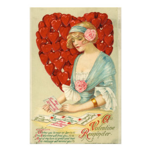 Romantic Elegant Retro Valentine, John Winsch 1910 Photo Print