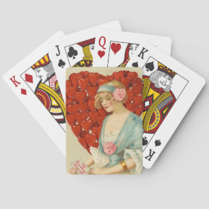 Romantic Elegant Retro Valentine, John Winsch 1910 Playing Cards