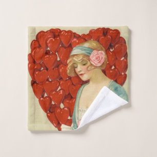 Romantic Elegant Retro Valentine, John Winsch 1910 Wash Cloth