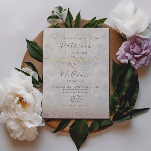 Romantic Elegant Rose Gold Wedding Invitation