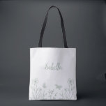 Romantic elegant sage green floral  tote bag<br><div class="desc">Unique simple tote bag featuring romantic and elegant sage green flower 
FOR MORE MATCHING PRODUCTS click on the collection above or contact me.</div>