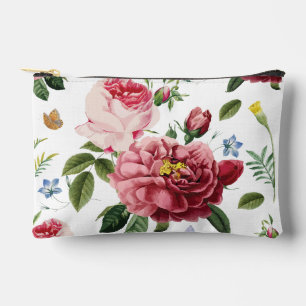 Romantic Elegant Vintage Pink English Roses Accessory Pouch