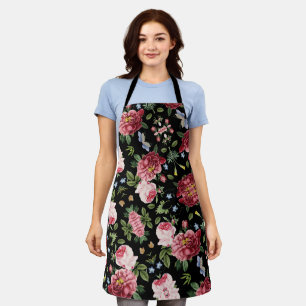 Romantic Elegant Vintage Pink English Roses Apron