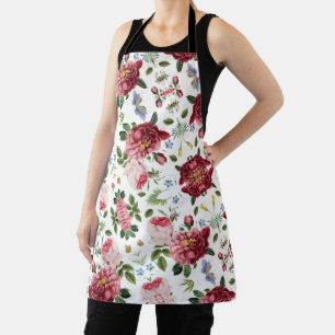 Romantic Elegant Vintage Pink English Roses Apron