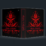 Romantic, Elegant Vintage Red Damask Wedding Binder<br><div class="desc">A Romantic Goth Red Damask wedding dark theme design.</div>