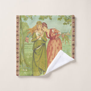Romantic Elegant Vintage Valentine, Victorian Era Wash Cloth