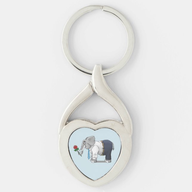 Romantic Elephant Keychain (Front)