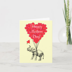 Romantic elephant mothers day card