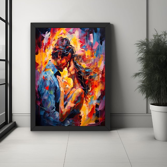 Romantic Embrace Abstract Expressionism  Poster (Creator Uploaded)