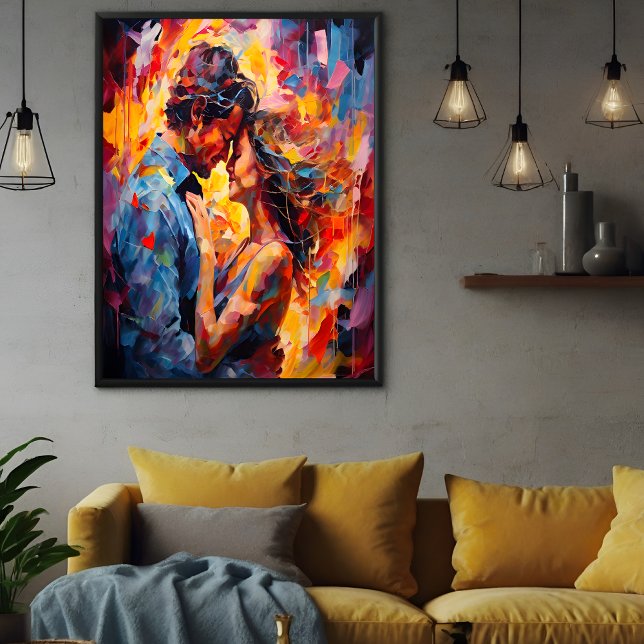 Romantic Embrace Abstract Expressionism Poster (Creator Uploaded)