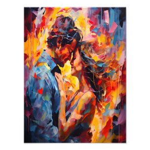 Romantic Embrace Expressionism Abstract Love Art Photo Print