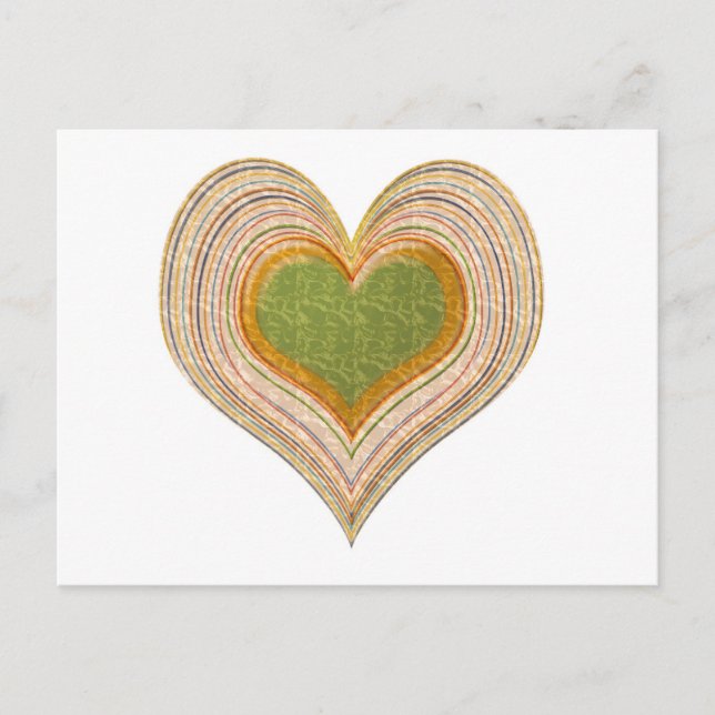 Romantic Emerald Gold Heart Postcard (Front)