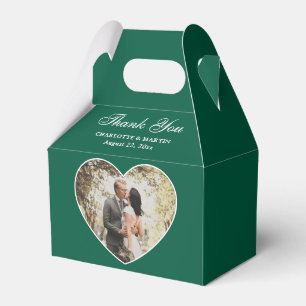 Romantic Emerald Green Wedding Photo Favor Box