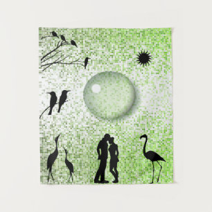 Romantic Enchanting  Scenery Love Story Tapestry