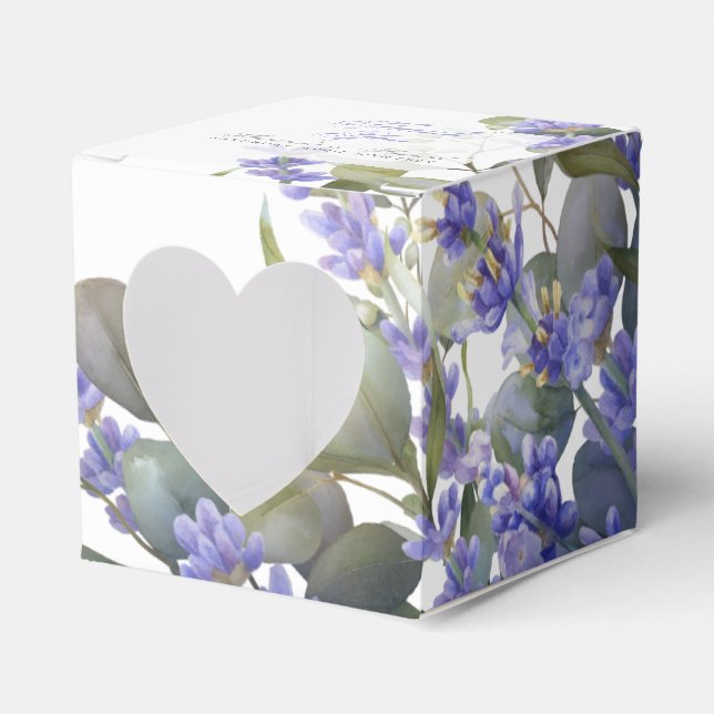 Romantic Eucalyptus & Lavender Wedding  Favour Box (Front Side)