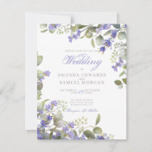 Romantic Eucalyptus & Lavender Wedding Invitation