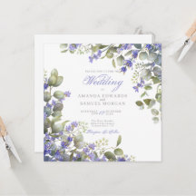 Romantic Eucalyptus & Lavender Wedding Invitation
