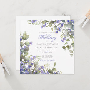 Romantic Eucalyptus & Lavender Wedding Invitation