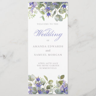 Romantic Eucalyptus & Lavender Wedding Program