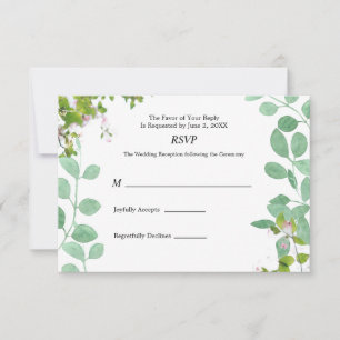 Romantic Eucalyptus Summer Wedding RSVP Card