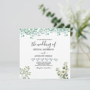 Romantic Eucalyptus Themed Garden Invitation