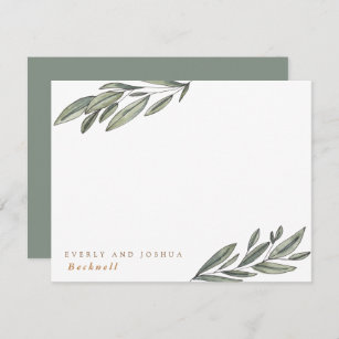 Romantic Evergreen Chic Botanical Personalized Card