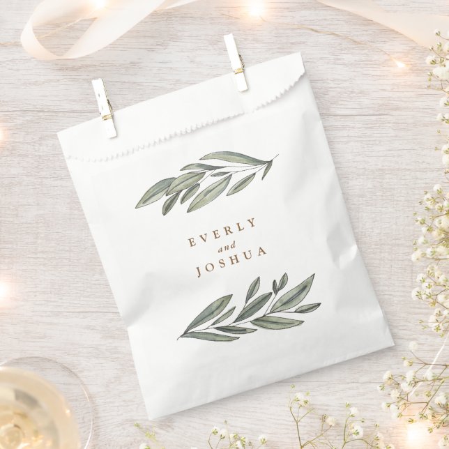Romantic Evergreen Wedding Favour Bag (Clipped)