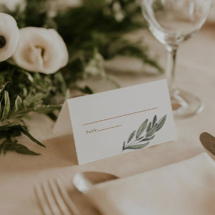 Romantic Evergreens Wedding Folded Place Card